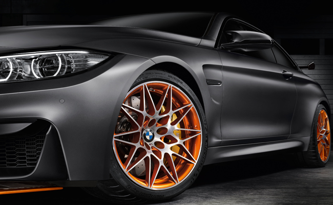 Frozen Dark Grey Metallic body with Acid Orange detailing on the BMW Concept M4 GTS. 