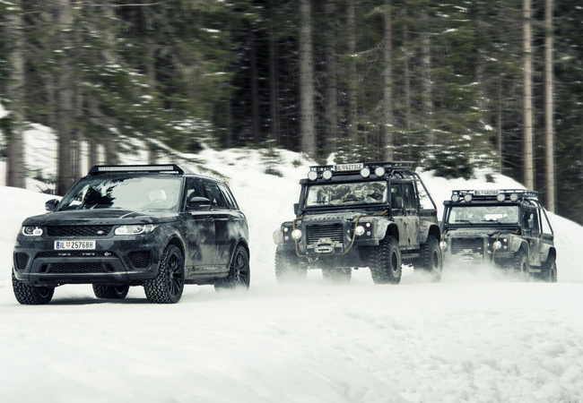 SPECTRE Bond movie features new Land Rover and Range Rover models. 