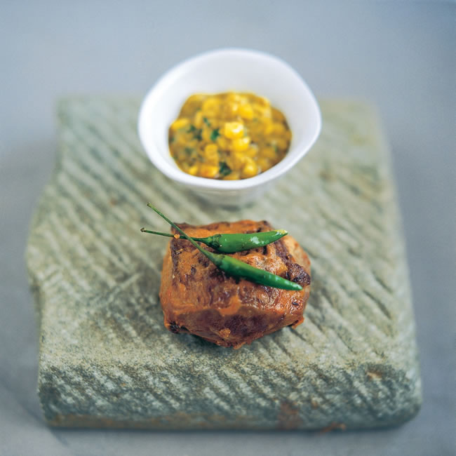 Rajasthani lamb and corn curry