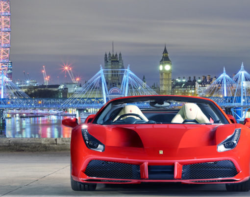 Formula One helps to unveil the Ferrari 488 Spider in London.