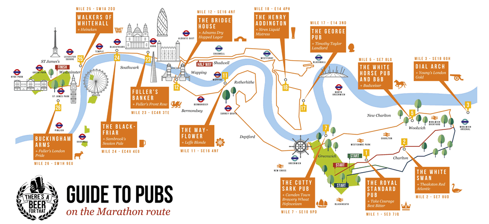 Guide to pubs on the marathon route