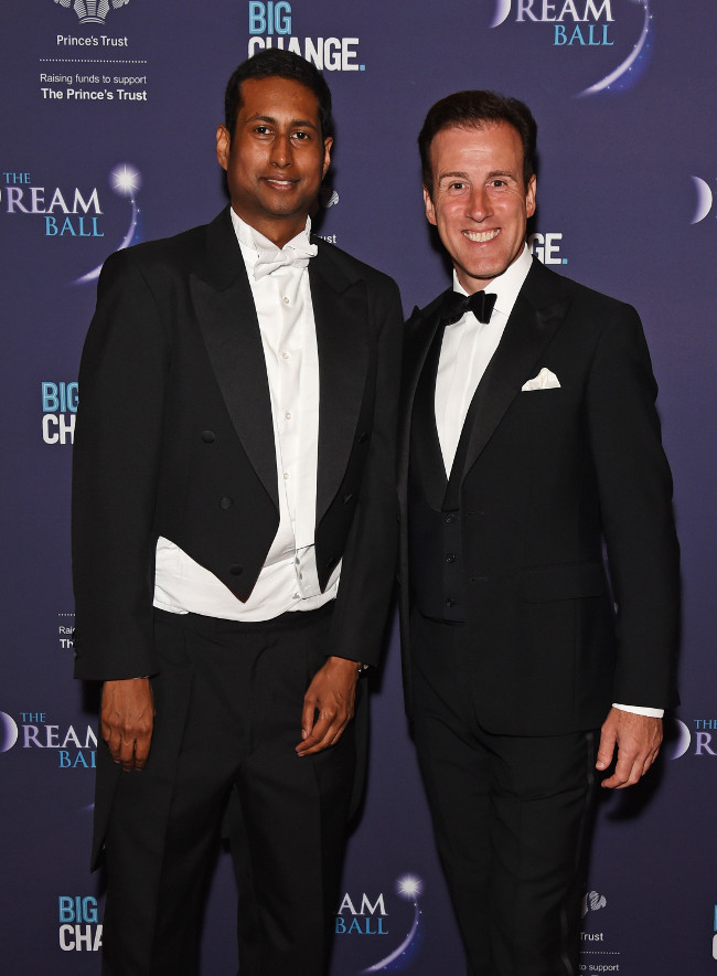 Dream Ball founder Annesley Abercorn styled out a powerful white tie, seen here with Anton Du Beke who kept things simple but stylishly tailored.