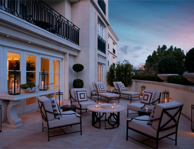 The Peninsula Beverly Hills rooftop dining experience. 
