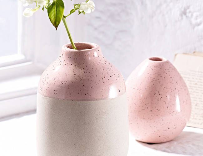 Add some pastel colours to your home with Cox & Cox's Blush Dipped Vase. 