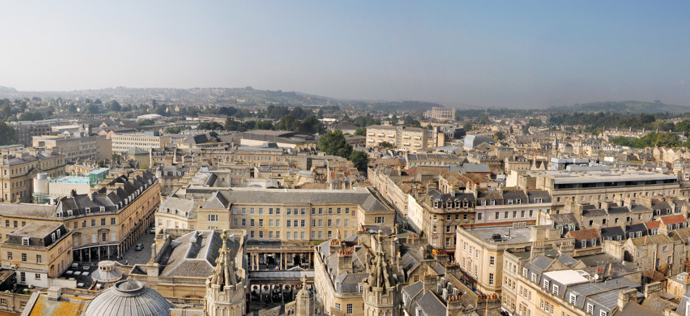 Panorama view from Abbey Tower, Bath