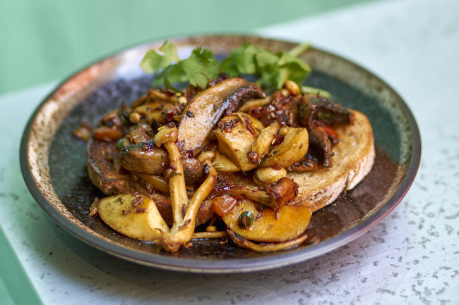 Kadhai Mushroom on Sourdough Toast