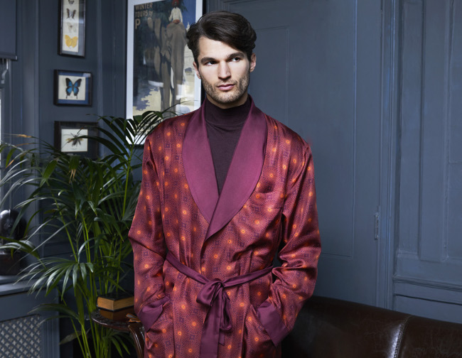 Men's Quilted Dressing Gowns - Luxury Paisley Silk Robes
