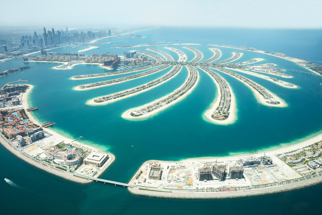 An Artificial Jumeirah Palm Island On Sea Dubai United Arab Emirates