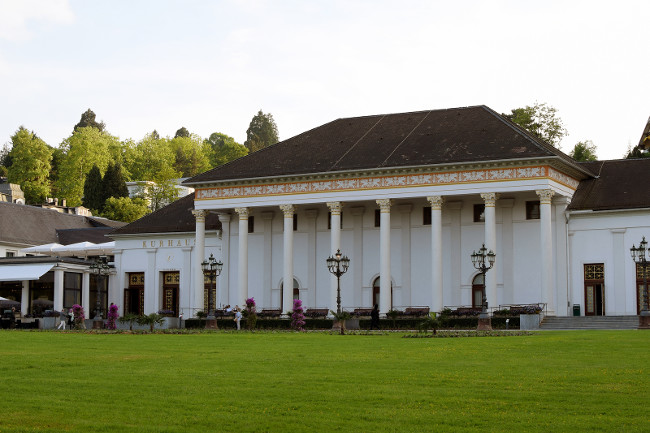 BADEN-BADEN, GERMANY - May 18, 2018: Kurhaus of Baden-Baden  is a spa resort, casino, and conference complex.
