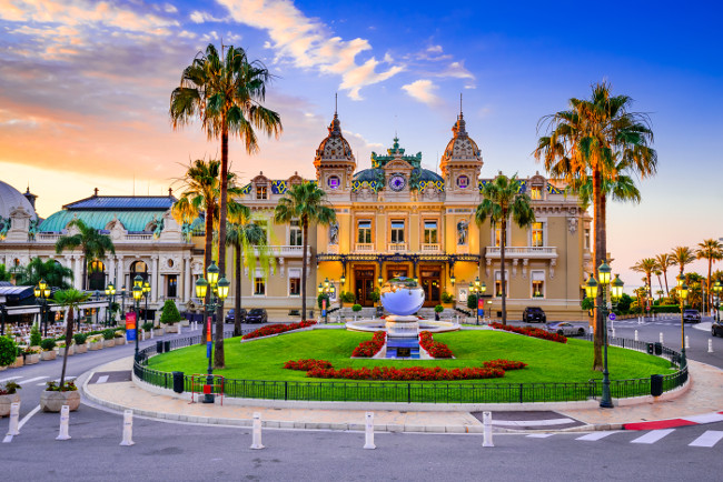 Monte Carlo, Monaco - July 2018 - The Monte Carlo Casino, gambling and entertainment complex in Monte Carlo, Monaco, Cote de Azur, Europe.