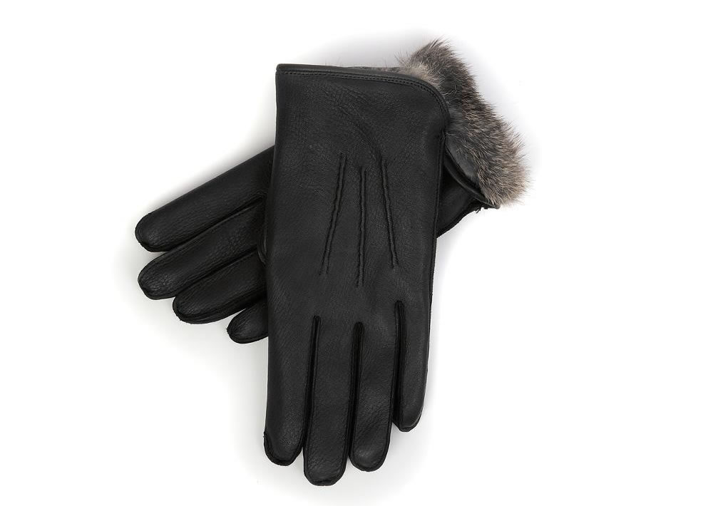 Men's Fur Lined Deerskin Gloves