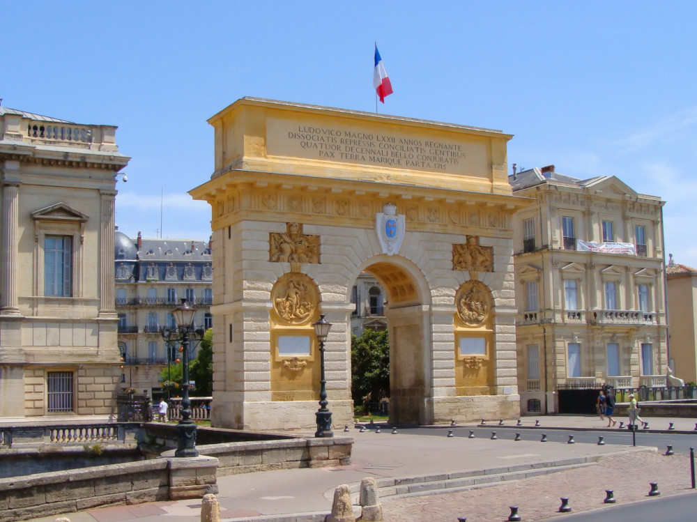 Arc de Triumphe landmark in Montpellier, France