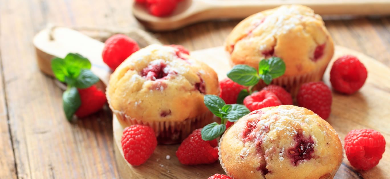 Raspberry & White Chocolate Muffins