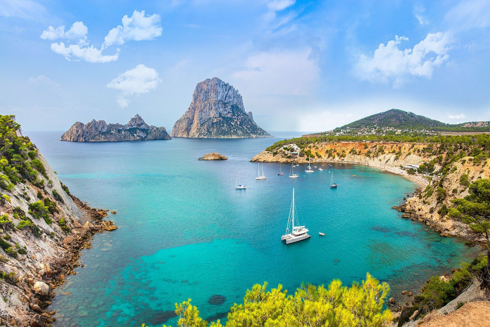 Beautiful view of the islands in Ibiza