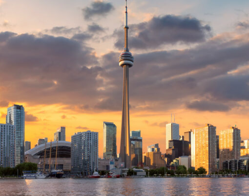Spectacular Sunset At Toronto City, Toronto, Ontario, Canada.