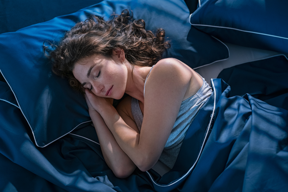 Woman sleeping on nice mattress
