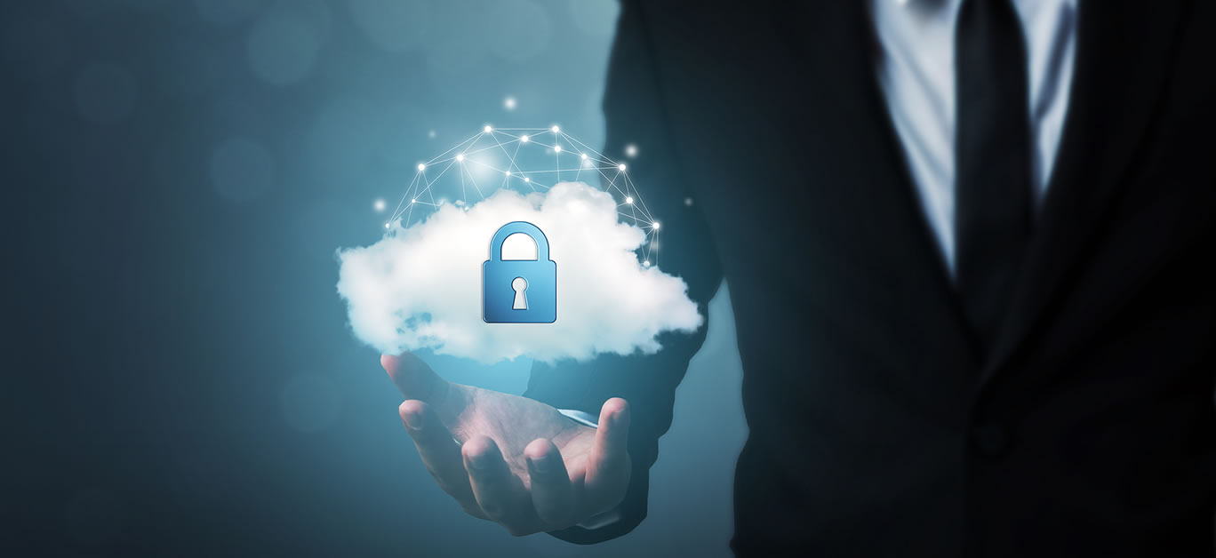 Protection cloud computing network security computer and safe your data concept