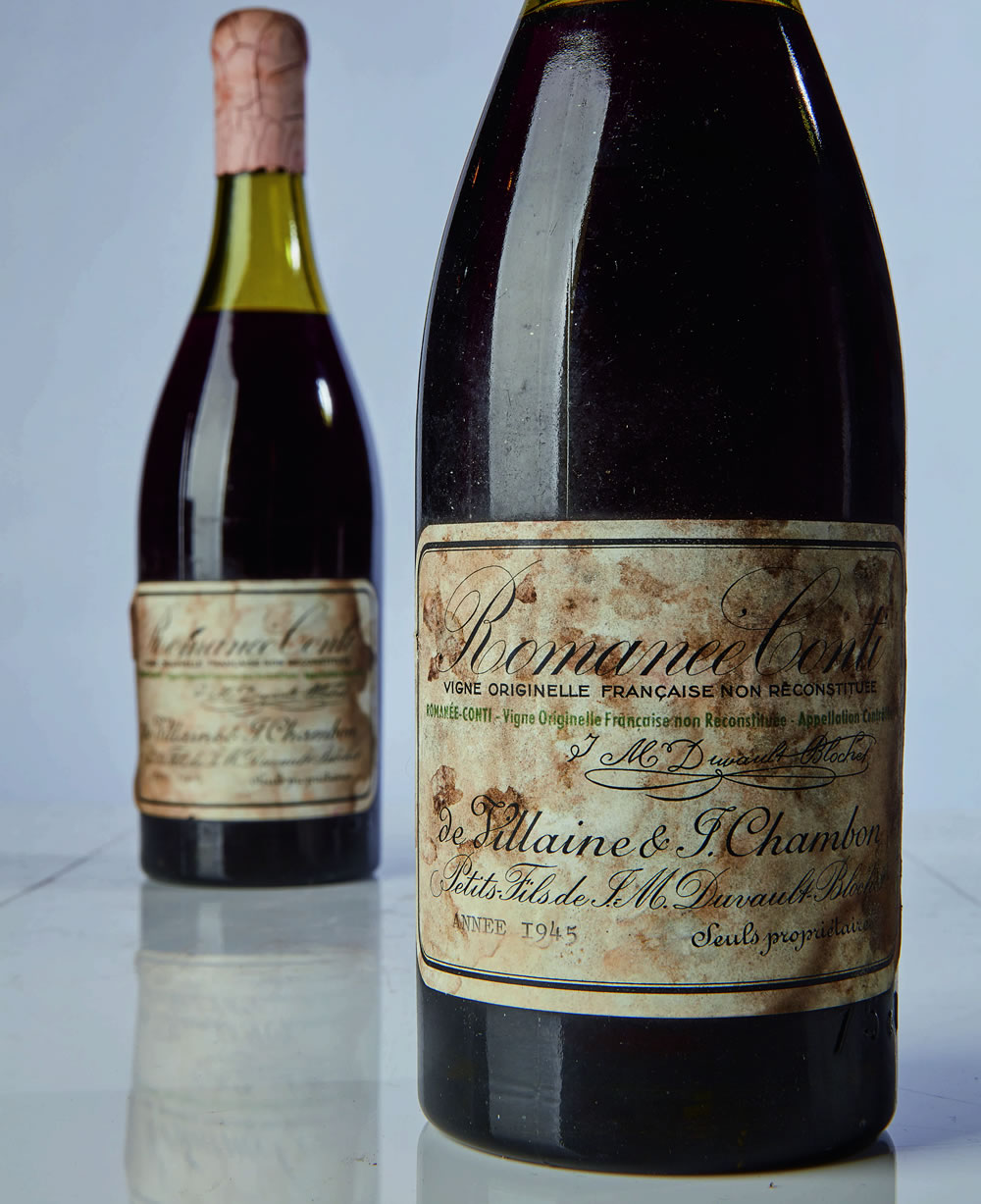  two bottles of Romanée-Conti DRC 1945