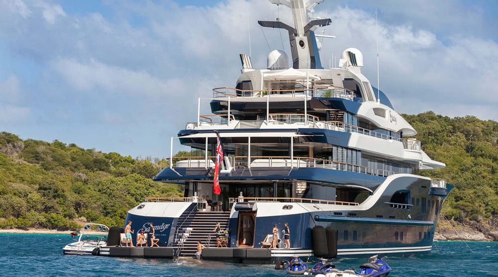 luxury yacht rear view