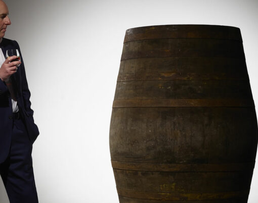 Stephen Rankin, Director of Prestige, Gordon & MacPhail with cask 340 - Generations 80YO from Glenlivet Distillery