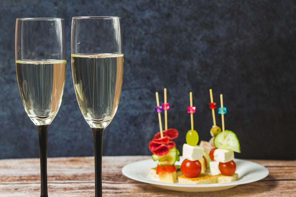 champagne and canapes