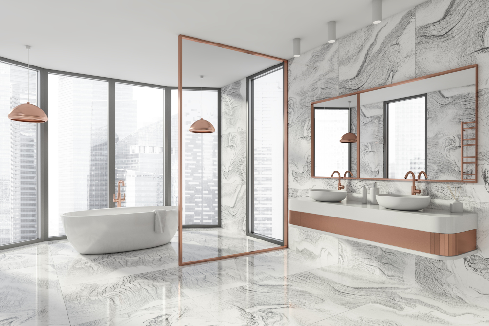 Bathroom interior in new luxury home