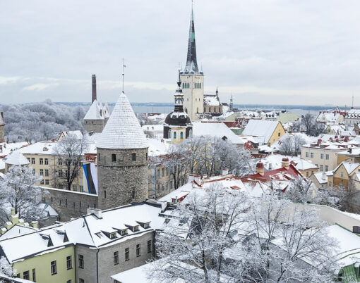 Panoramic view of Old Town in Tallinn Estonia