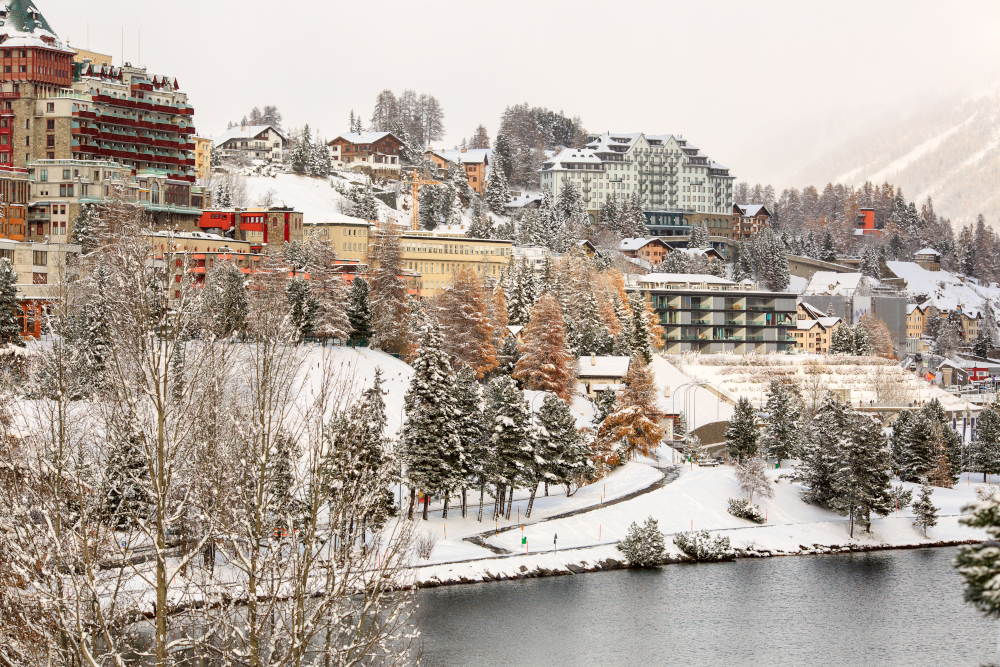 High Alpine resort town St. Moritz