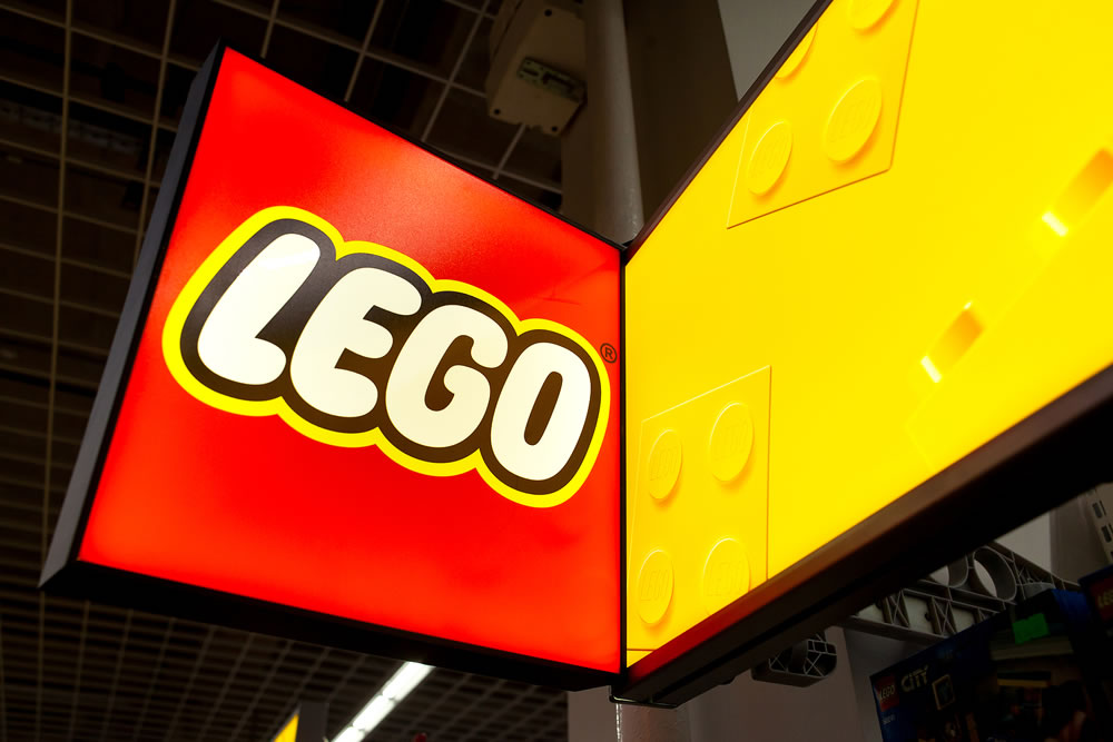 Lego sign in the store