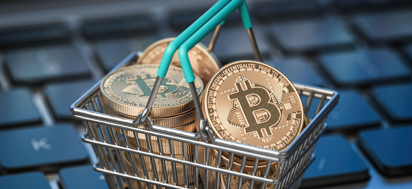 bitcoins in shopping basket