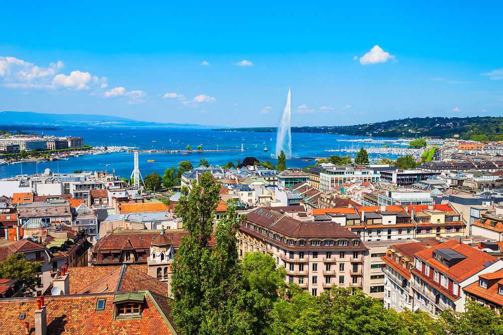 Geneva aerial panoramic view.