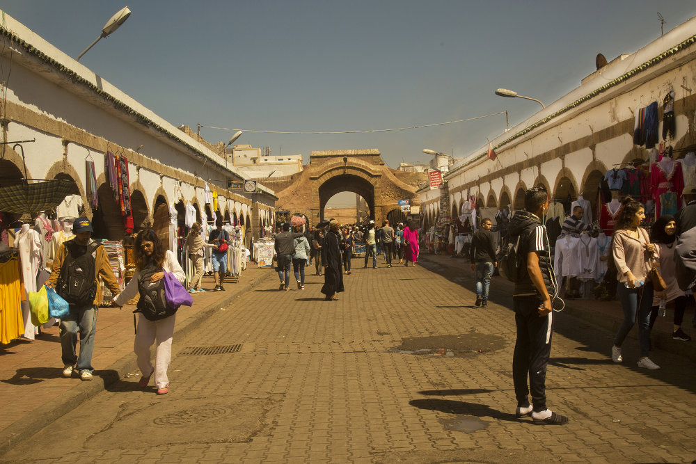 Ancient market in the Medina of Essaouira, Morocco.