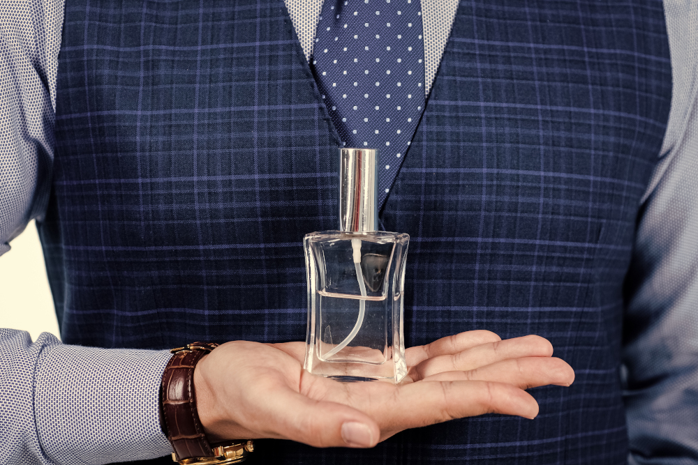 Man holding fragrance