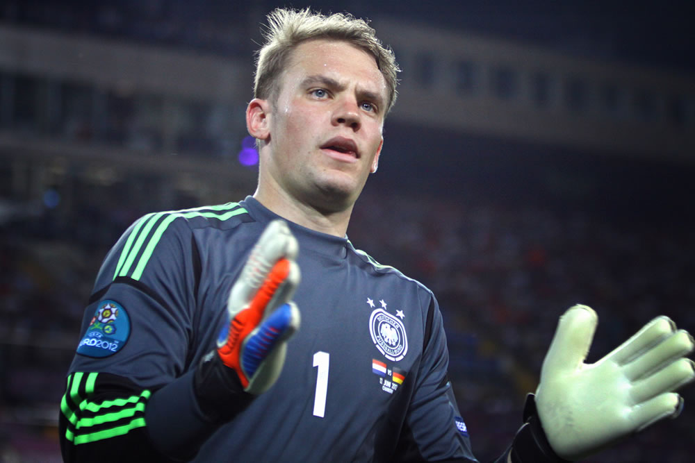Goalkeeper Manuel Neuer of Germany in action during UEFA EURO 2012 game against Netherlands