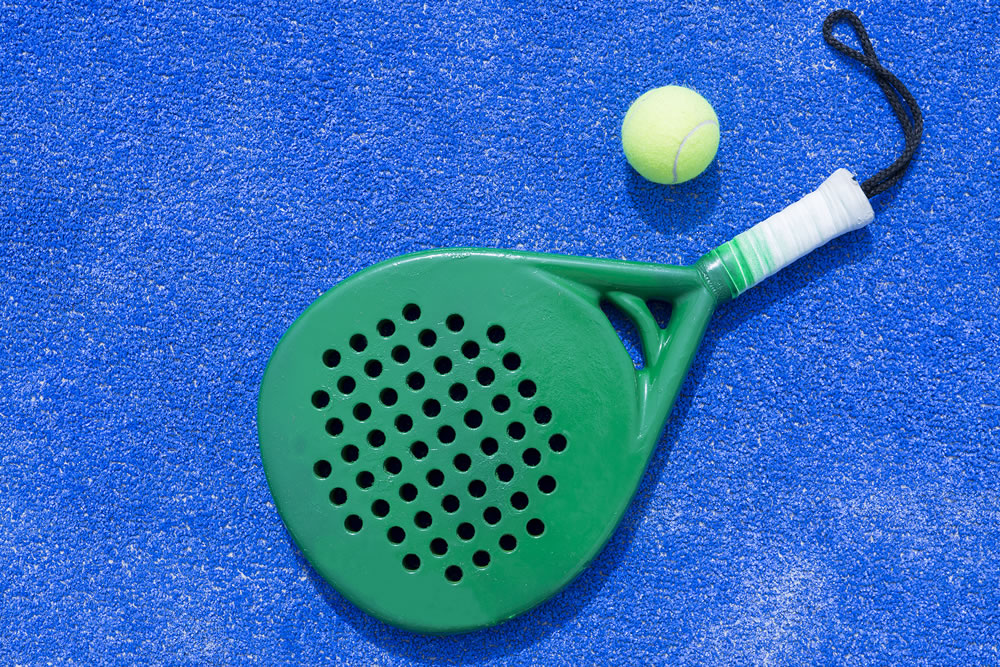 Padel Tennis racket and ball