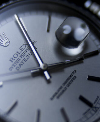 Close up macro view from Rolex Oyster Perpetual Datejust