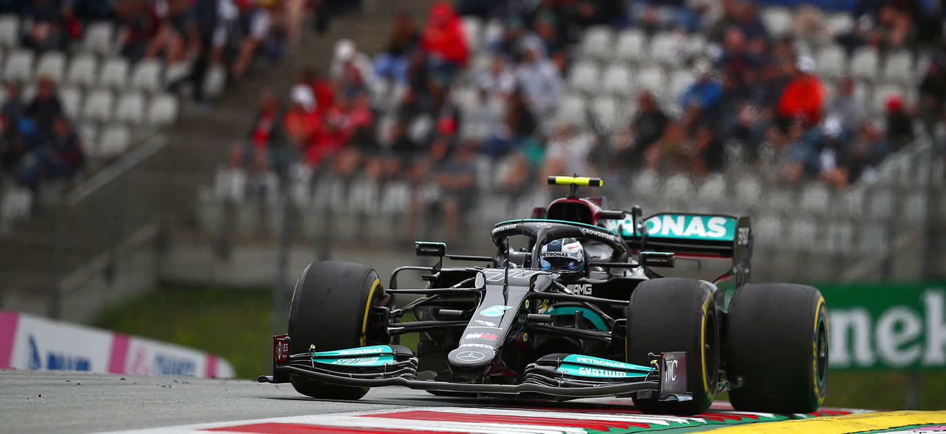 Valtteri Bottas of Mercedes AMG F1 Team on track during free practice of Formula 1 Gran Prix 2021 of Austria