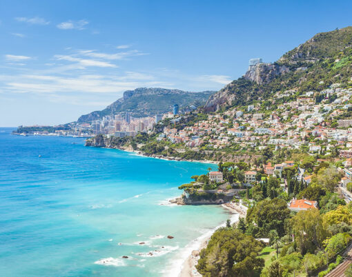 View on Monaco Monte-Carlo from Roquebrune-Cap-Martin, Provemce, Cote d\'Azure, France