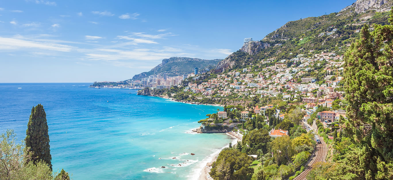 View on Monaco Monte-Carlo from Roquebrune-Cap-Martin, Provemce, Cote d\'Azure, France