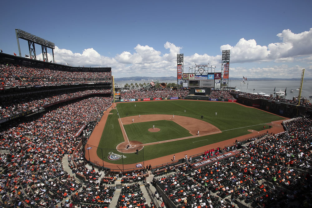 AT&T Park, the home of the Giants alongside San Francisco Bay, boasts one of the best views in Major League Baseball.