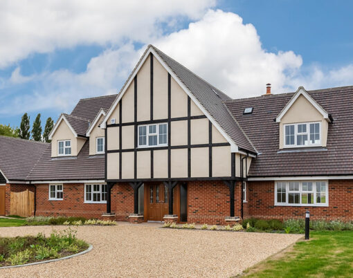 Brand new luxury executive home occupying landscaped gardens with shingle driveway