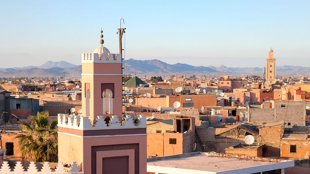 View over the historical city of Marrakech, Morocco