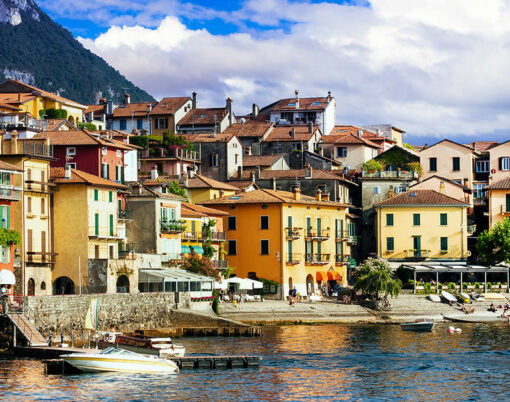 scenic Lago di Como - Varenna village, north of Italy