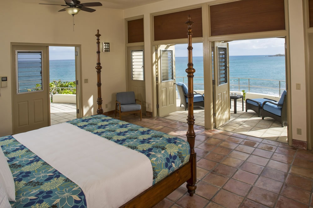 The Buccaneer Beach and Golf Resort bedroom with sea views