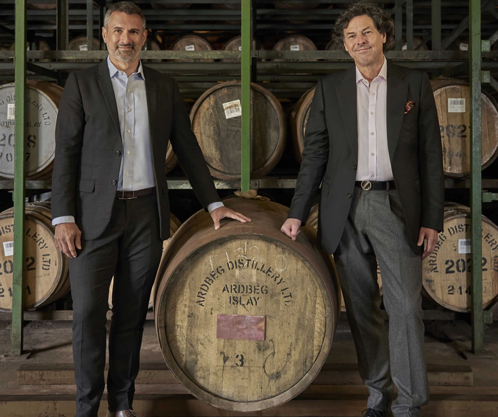Ardbeg CEO Thomas Moradpour (left) and Dr Bill Lumsden (right)