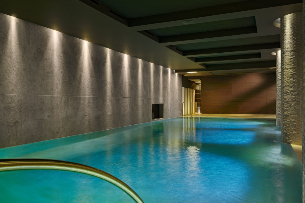 The swimming pool is part of the award-winning spa at Guarda Golf Hotel & Residences