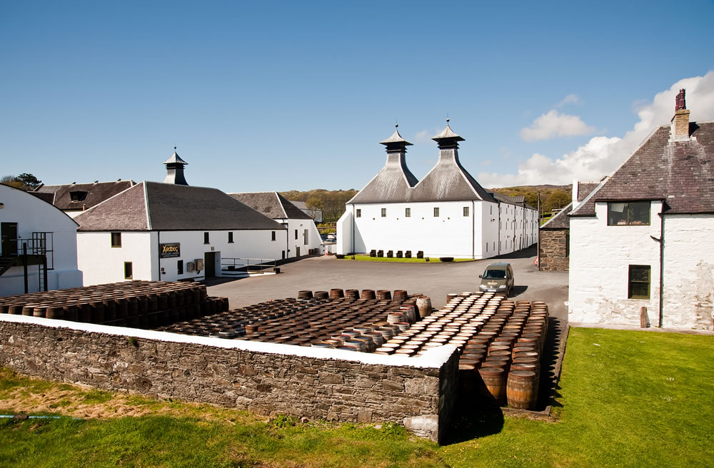 Ardbeg distillery exterior on the isle of Islay
