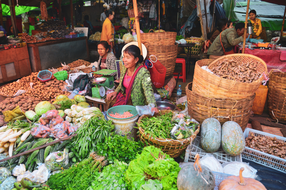 Main market of Taunggyi, Myanmar