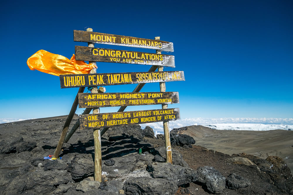 Uhuru Peak Mount Kilimanjaro Africa's highest point Tanzania
