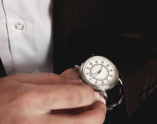 close up of an expensive elegant watch in hand.
